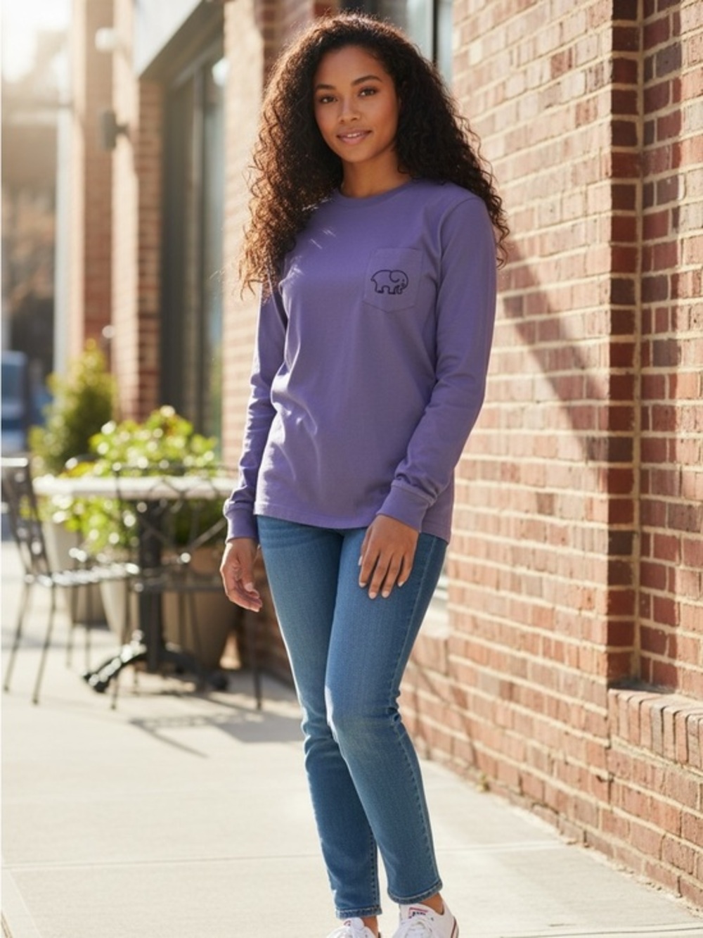 Ivory Ella Elephant Long Sleeve Top